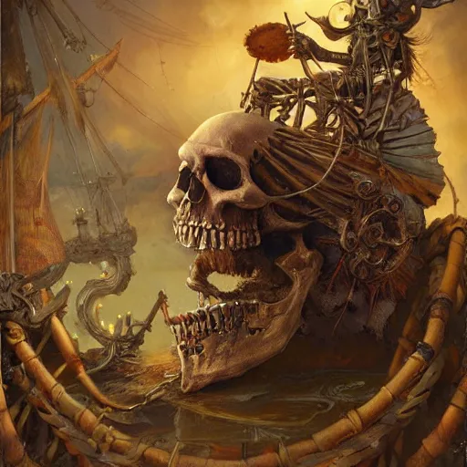 Image similar to pirate skeleton drinking beer by ellen jewett, tomasz alen kopera and Justin Gerard