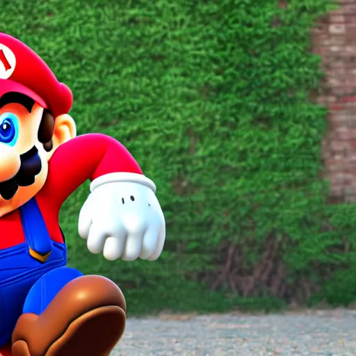 Prompt: mario in real life as a human, 4 k