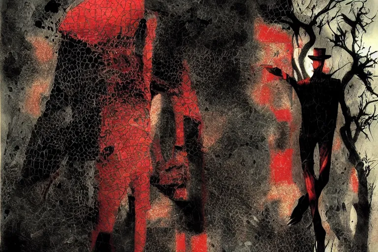 Image similar to freddy Krueger inside someone's dream by Dave McKean