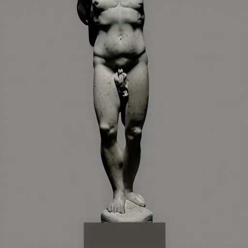 Image similar to AOC in the style of a greek statue