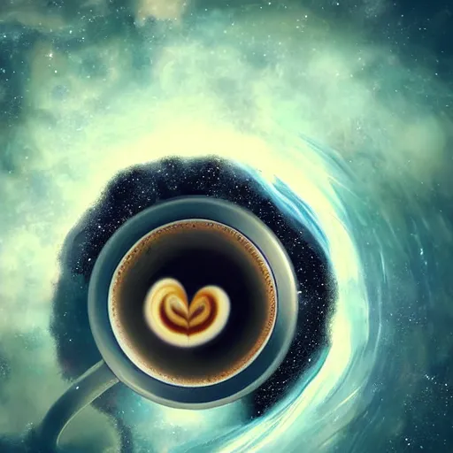 Prompt: a galaxy inside in a cup of coffee, interstellar background, hauntingly beautiful art, trending on artstation, unreal engine fantasy art