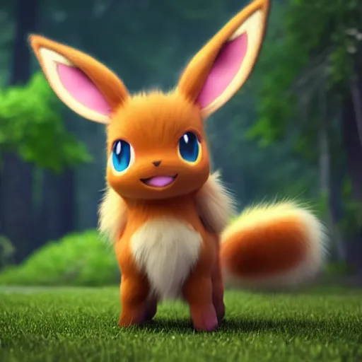 nymph render of a very cute 3d eevee pokemon, adorable | Stable ...