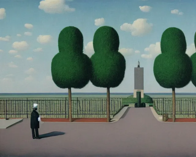 Prompt: a painting by magritte