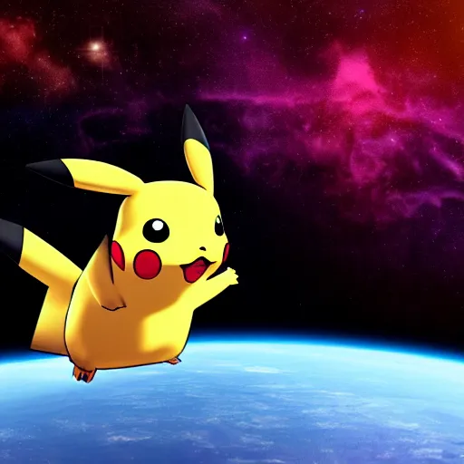 Prompt: Pikachu in space, detailed 4k render