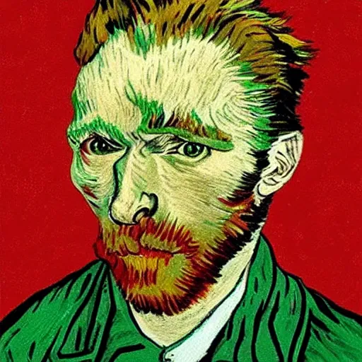 Prompt: communist retarded wolf, van gogh style