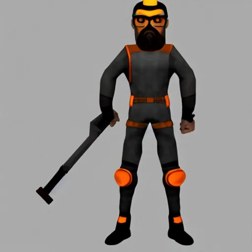 Prompt: gordon freeman in the style of half life 2