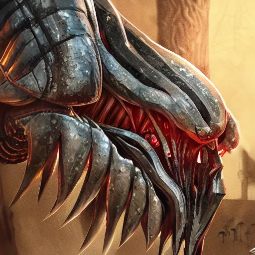 Prompt: digital paint of The Predator in an ancient Japanese town, trending on Artstation, hyperdetailed, alien tech armor