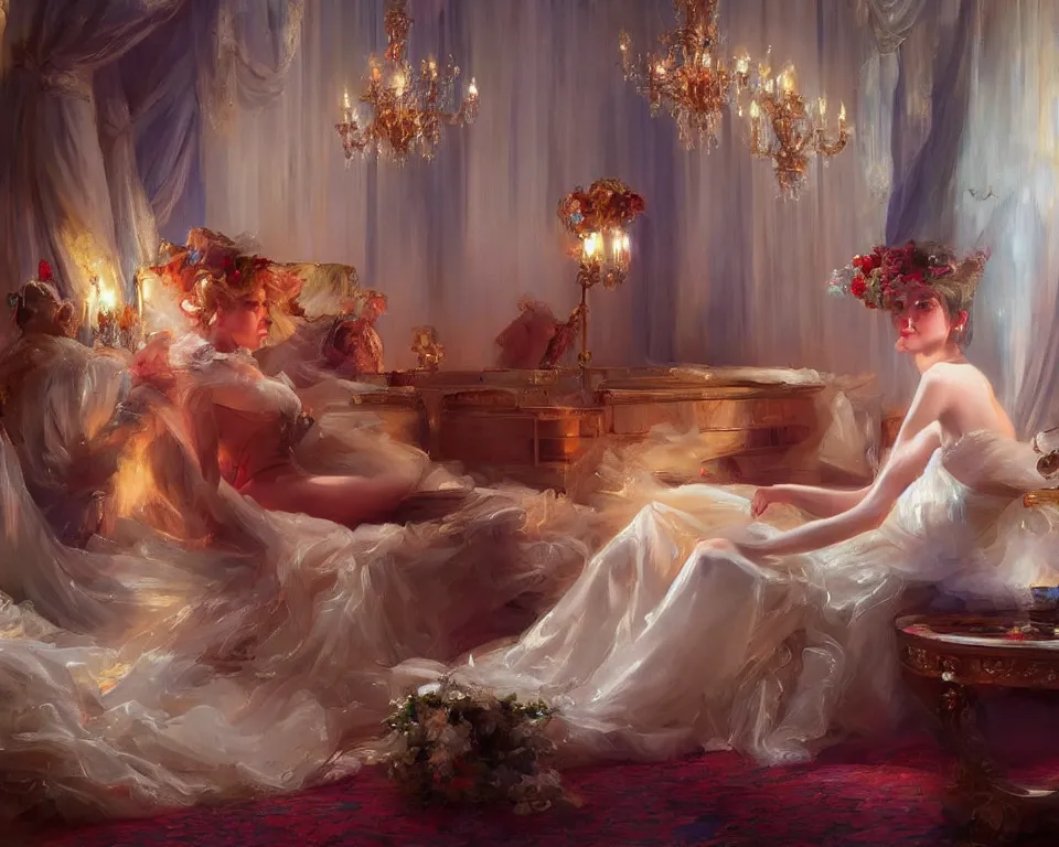 Image similar to a surreal theatre set by vladimir volegov and alexander averin and delphin enjolras and daniel f. gerhartz intricate elegant highly detailed digital art, artstation