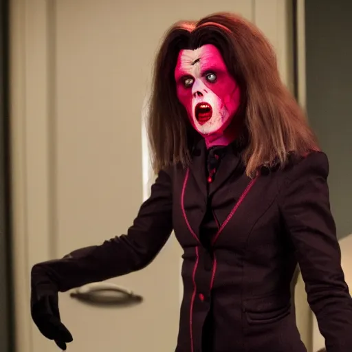 Image similar to Kate McKinnon as Morbius, SNL sketch, episode still