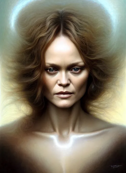 Prompt: vanessa paradis as an angel, aesthetic, fine art, intricate, elegant, highly detailed, realistic hair, centered, digital painting, art station, conceptual art, soft, sharp focus, illustration, artwork, artgerm, tomasz alen kopera, peter mohrbacher, donato giancola, wlop, boris vallejo