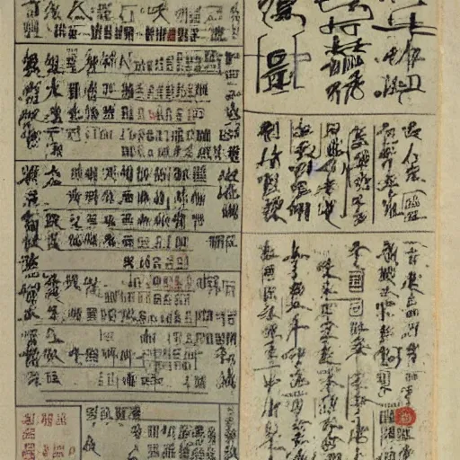 Prompt: yi jin jing posture in huang di nei jing chinese medical kung fu diagram, old manuscript, ancient information