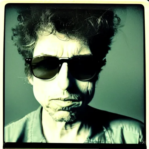 Image similar to Mugshot Portrait of Bob Dylan with stunna shades and a high top fade, taken in the 1970s, photo taken on a 1970s polaroid camera, grainy, real life, hyperrealistic, ultra realistic, realistic, highly detailed, epic, HD quality, 8k resolution, body and headshot, film still, front facing, front view, headshot and bodyshot, detailed face, very detailed face