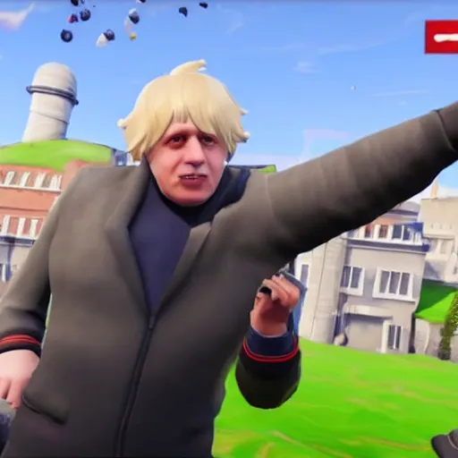 Image similar to Boris johnson fortnite skin, gameplay footage