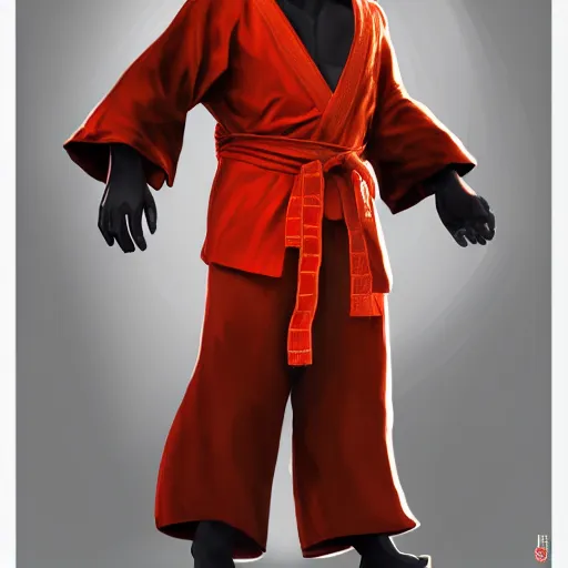 Image similar to highly detailed full body picture of a red panda in shaolin robes, concept art, digital art, studio lightning, bright colors, intricate, masterpiece, photorealistic, hiperrealistic, sharp focus, high contrast, intricate, Artstation HQ, DeviantArt trending, 4k UHD, Unreal Engine 5