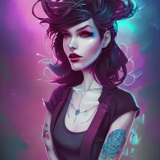 Image similar to a portrait of a beautiful punkrock girl, art by lois van baarle and loish and ross tran and rossdraws and sam yang and samdoesarts and artgerm, digital art, highly detailed, intricate, sharp focus, Trending on Artstation HQ, deviantart, unreal engine 5, 4K UHD image