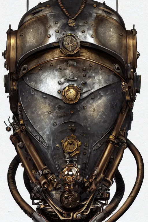 Image similar to steampunk helmet fantasy art mask robot ninja stylized digital illustration sharp focus, elegant intricate digital painting artstation concept art global illumination ray tracing advanced technology chaykin howard and campionpascale and cooke darwyn and davis jack