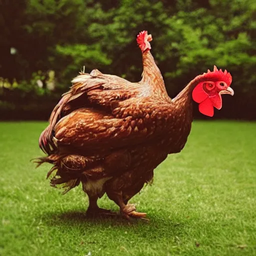 Prompt: “a headless chicken running”