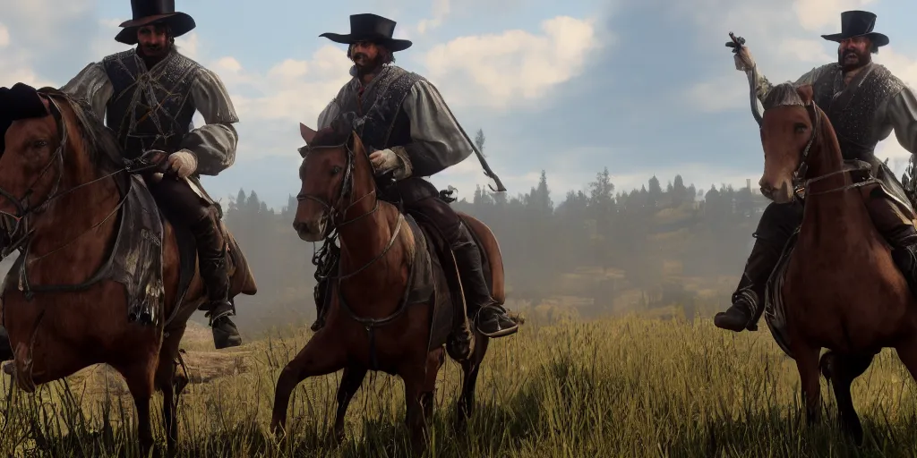 Prompt: spanush king, king charles ii in rdr 2,, 8 k resolution