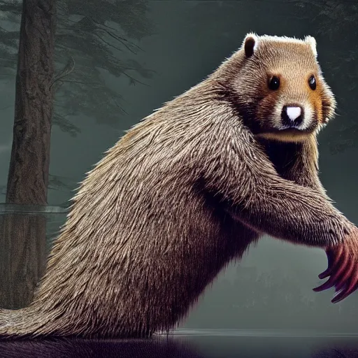 Prompt: hyperrealistic dslr film still of justin bieber disguised a ( ( beaver ) ( beaver ) ), stunning 8 k octane comprehensive 3 d render, inspired by istvan sandorfi & greg rutkowski & unreal engine, perfect symmetry, dim volumetric cinematic lighting, extremely hyper - detailed, incredibly real lifelike attributes & flesh texture, intricate, masterpiece, artstation, stunning