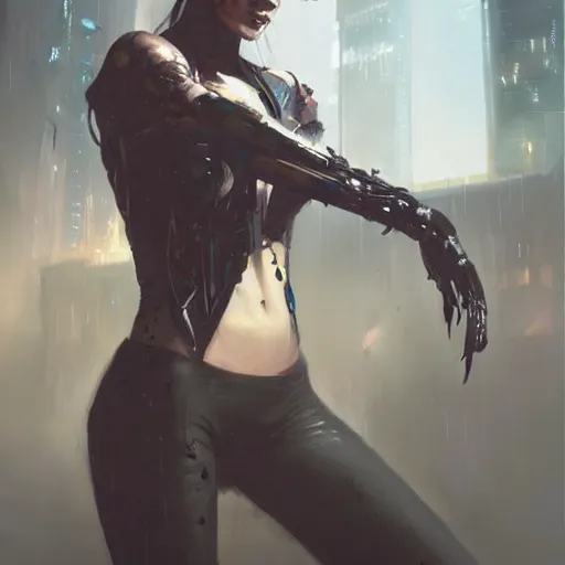 Image similar to evil a. i., cyberpunk, neuromancer, painted by greg rutkowski, painted by stanley artgerm, digital art, trending on artstation