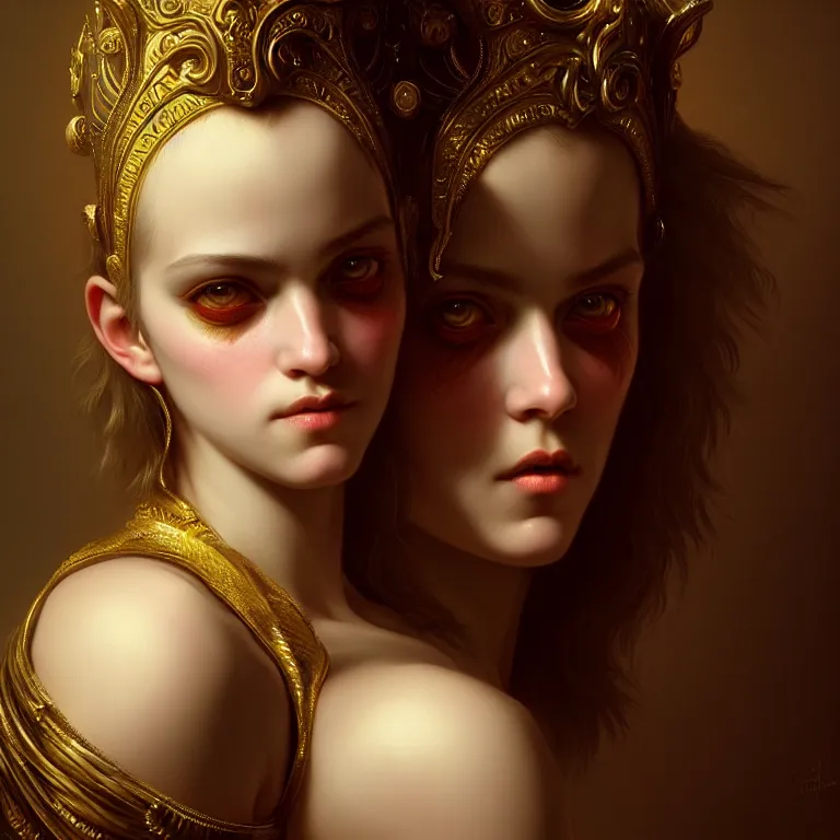 Image similar to epic professional symmetrical digital art of sweet eyes, accent lighting, painted, intricate, detailed, cheery, fun, effervescent, by roberto ferri, epic, stunning, gorgeous, much wow, much detail, cinematic, masterpiece, unreal engine render