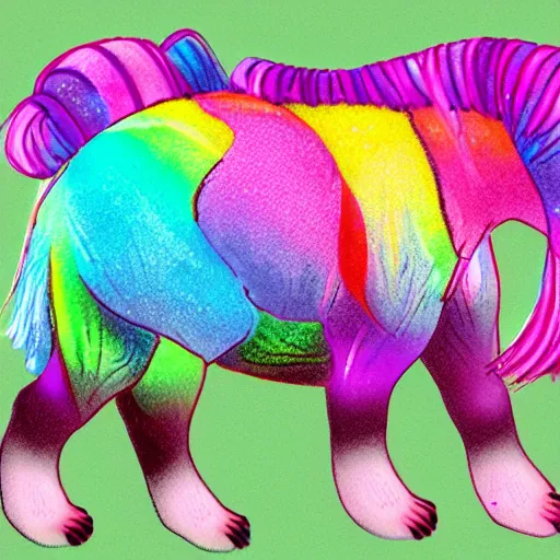 Image similar to panda unicorn hybrid. bright colors, smooth gradients