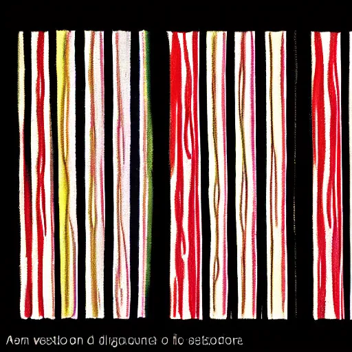 Image similar to Illustration. a series of vertical stripes in different colors. by Alan Moore distorted