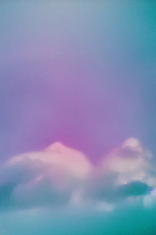 Image similar to high quality pastel coloured film close up wide angle photograph of a model childish expression swimming on cloud furniture in a icelandic black rock!! environment in a partially haze filled dreamstate world. three point light, rainbow. photographic production. art directed. pastel colours. volumetric clouds. pastel gradient overlay. waves glitch artefacts. extreme facial clarity. 8 k. filmic.