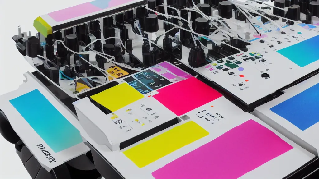 Image similar to cmyk risograph print unemotional drop synthesizer