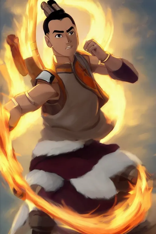 Image similar to Sokka is shocked find out that he is a fire bender by accidentally setting his boomerang on fire, made by Stanley Artgerm Lau, WLOP, Rossdraws, ArtStation, CGSociety, concept art, cgsociety, octane render, trending on artstation, artstationHD, artstationHQ, unreal engine, 4k, 8k,