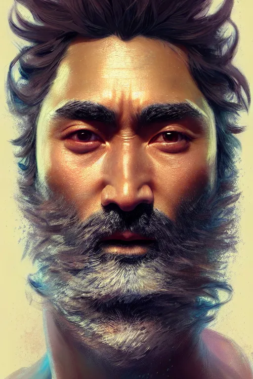 Prompt: ultra detailed close up facial portrait of taika waititi, extremely detailed digital painting, in the style of fenghua zhong and ruan jia and jeremy lipking and peter mohrbacher, mystical colors, rim light, beautiful lighting, 8 k, stunning scene, raytracing, octane, trending on artstation