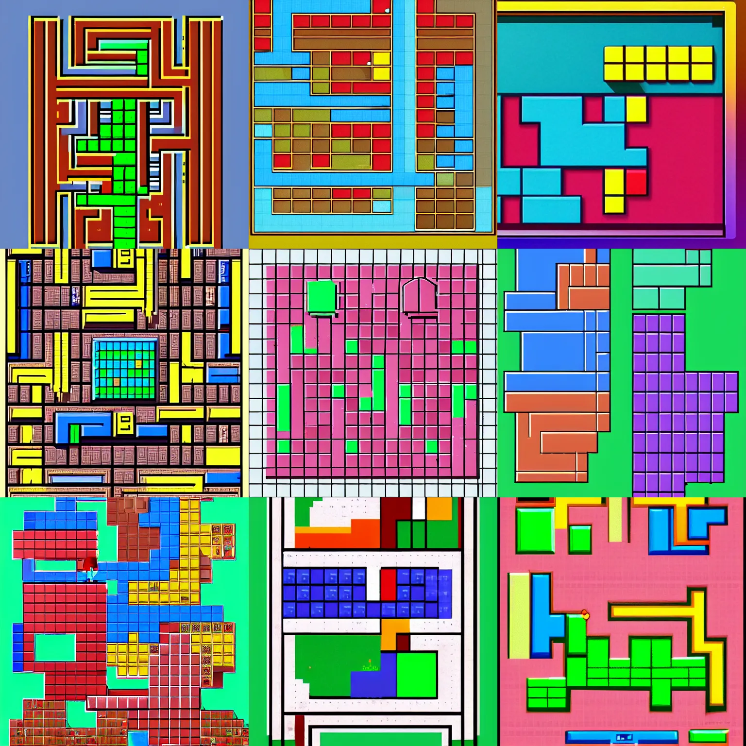 Prompt: tetris game, retro style, 1980, concept art, artstation