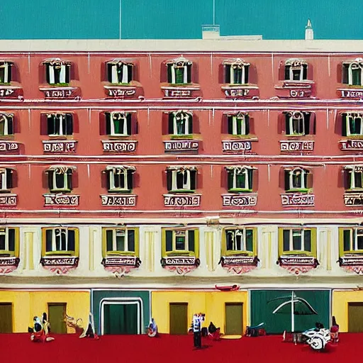 Prompt: creamy, delicious painting by wes anderson