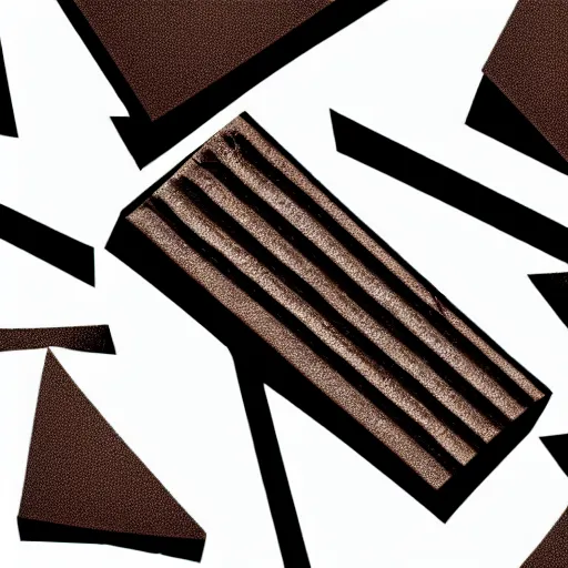 Image similar to book illustration of a chocolate bar crying because he has been split in half, book illustration, elegant, minimalistic, monochromatic, white background, black and white image