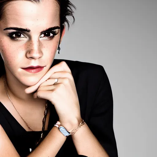 Image similar to Professional portrait of male Emma Watson. Studio lighting