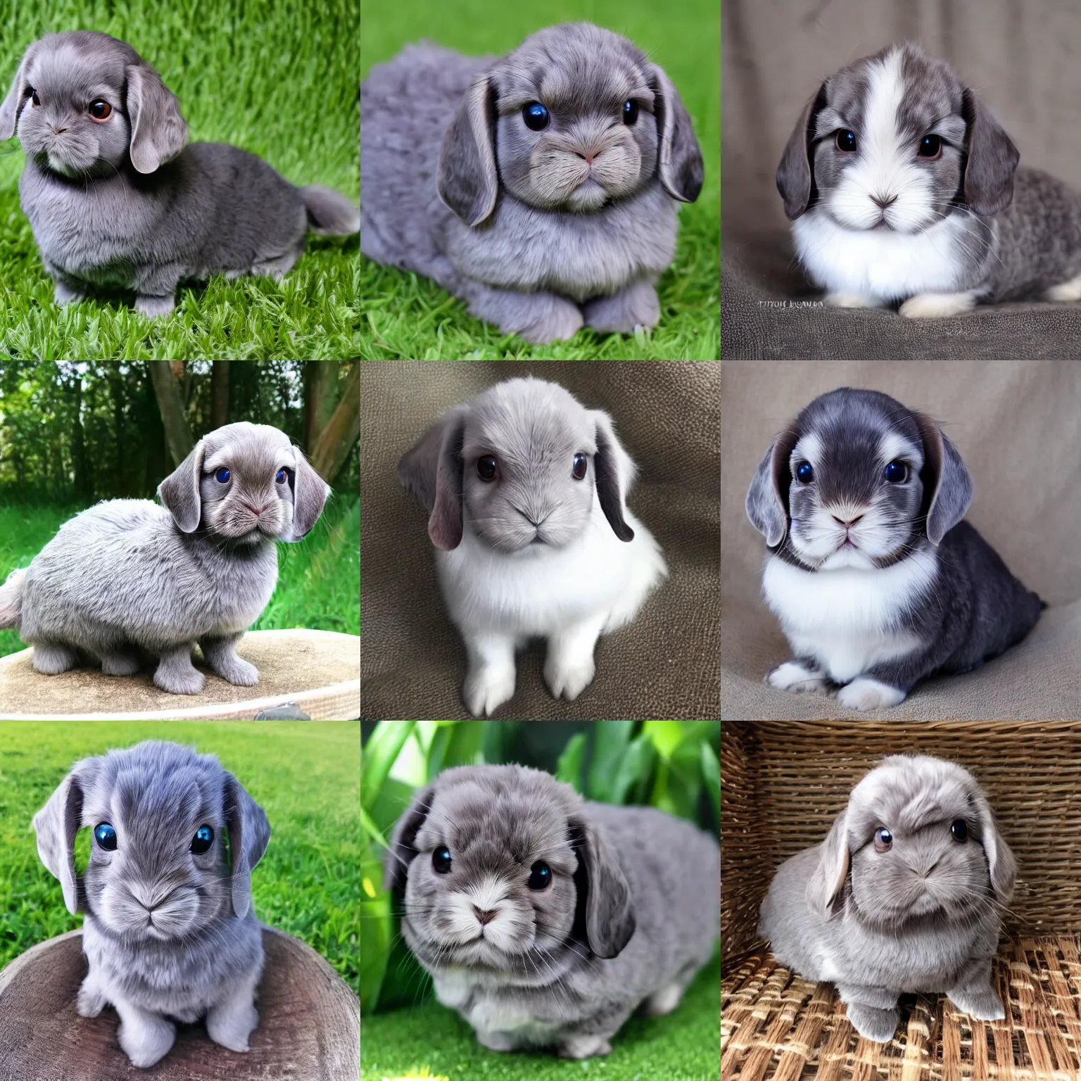 Prompt: dark grey holland lop