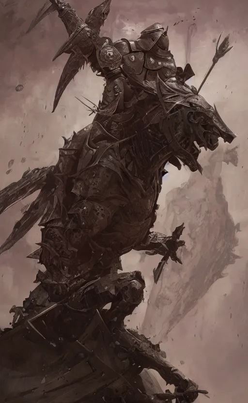 Prompt: medieval knight slashing the body of a demon monster, symmetrical facial features, front game card, drark, marvel comics, dark, intricate, highly detailed, smooth, artstation, digital illustration by ruan jia and mandy jurgens and artgerm and wayne barlowe and greg rutkowski and zdislav beksinski