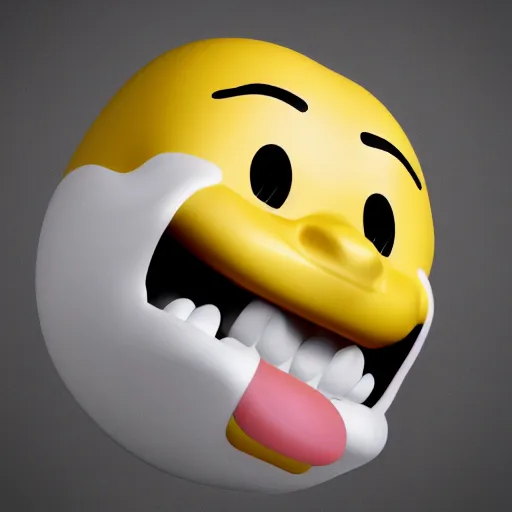 Prompt: new emoji of biting your lip, 3d render, octane render