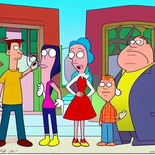 Image similar to phineas and ferb crossover family guy