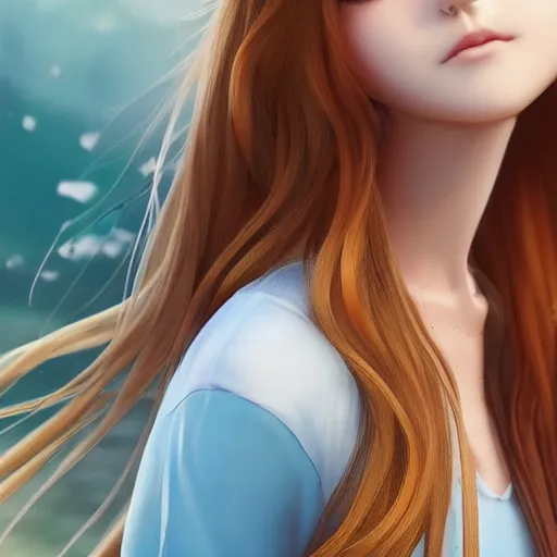 Image similar to a very beautiful anime girl, full body, long wavy blond hair, sky blue eyes, full round face, short smile, cute top, short jeans, summer lake setting, cinematic lightning, medium shot, mid-shot, highly detailed, trending on Artstation, Unreal Engine 4k, cinematic wallpaper by Stanley Artgerm Lau, WLOP, Rossdraws, James Jean, Andrei Riabovitchev, Marc Simonetti, and Sakimichan