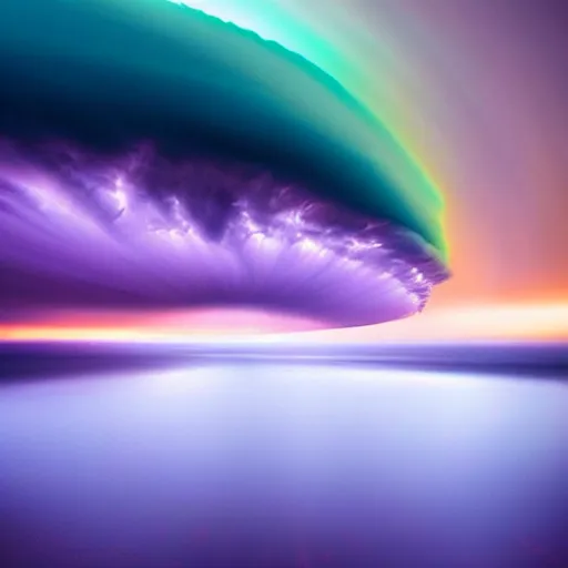 Image similar to amazing photo of a purple tornado in the sky by marc adamus, beautiful dramatic lighting