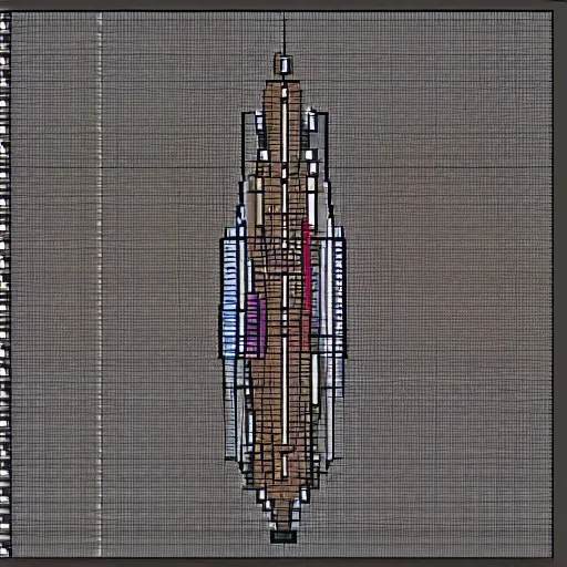 Image similar to pixel art of a scientific diagram of a biological rocket ship