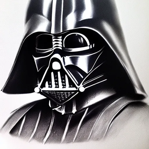 Image similar to Charcoal sketch of Darth Vader, trending, masterpiece, artstation, hyperdetailed