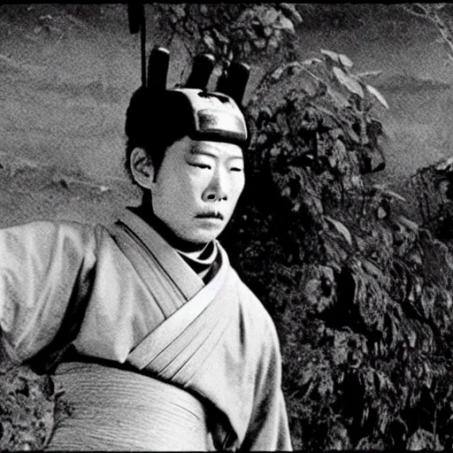 Prompt: a still from a samurai film by akira kurosawa