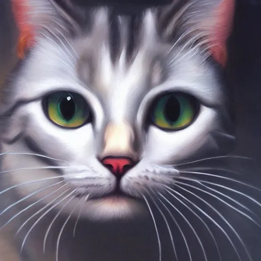 Image similar to phantom cat, oil on canvas, high detail, hyperrealism, photo realistic, masterpiece