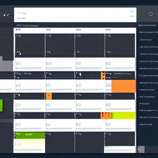 Prompt: modern minimalist scheduling ui, reporting, highly detailed