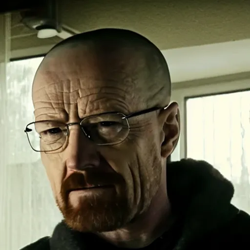 Prompt: Walter White embracing Jesse Pinkman comfortingly in the final episode, screenshot 4k