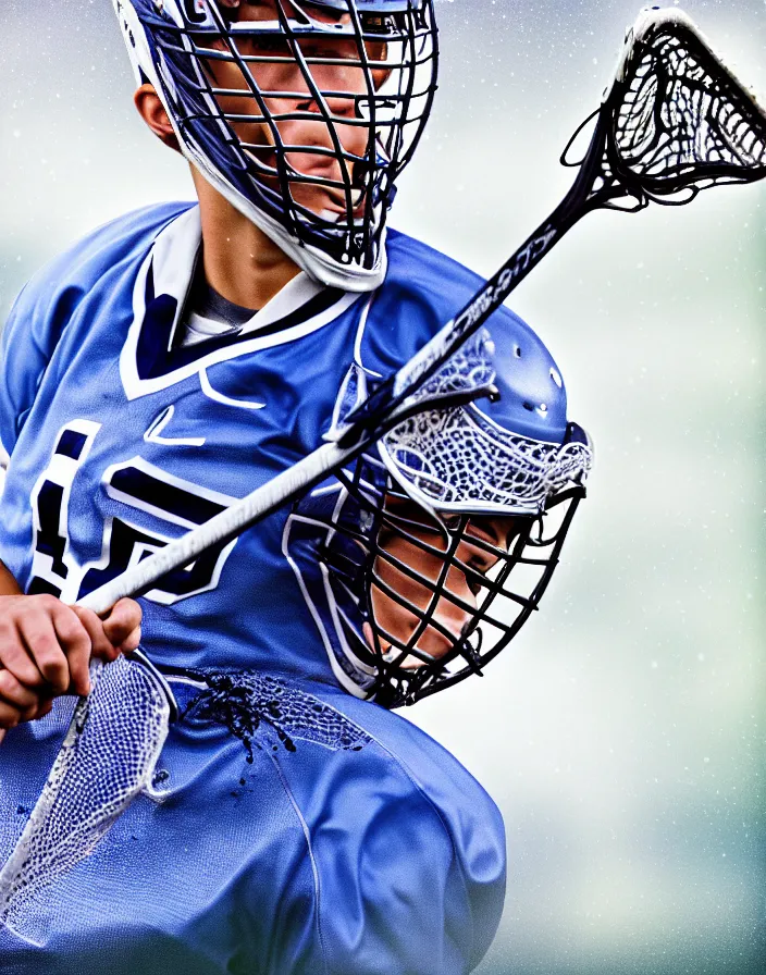 Image similar to closeup portrait of very beautiful cute male lacrosse player in a penn state stadium, glamour pose, particle effects, backlit, highly detailed, soft ambient lighting, sharp focus, rule of thirds, artgerm, wlop, arney freytag, rossdraws, frank frazetta, andrei riabovitchev, hd, octane, 4 k