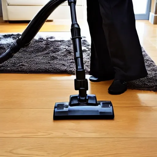 Image similar to Darth Vader vacuuming the house, photo realistic, award-winning, highly-detailed