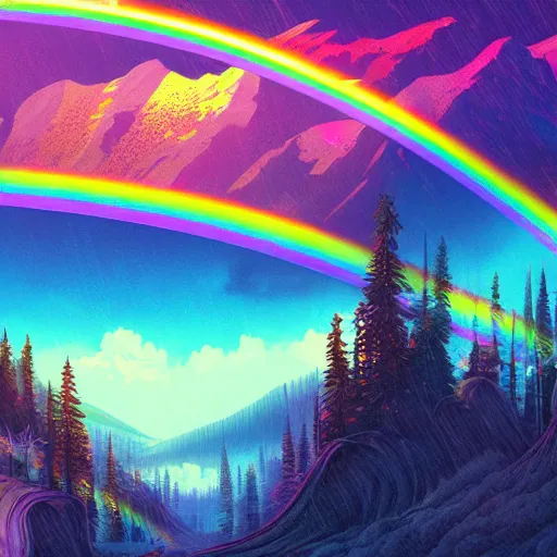 Image similar to rainbow Dan Mumford HD wallpaper